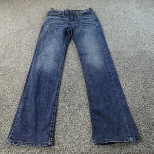 Buckle BKE Jeans Mens 30X33 Dark Blue Denim Jake Straight Leg Stretch Whiskered